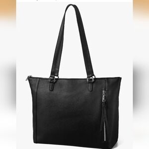 Befen Sleek Black Genuine Leather Laptop Bag